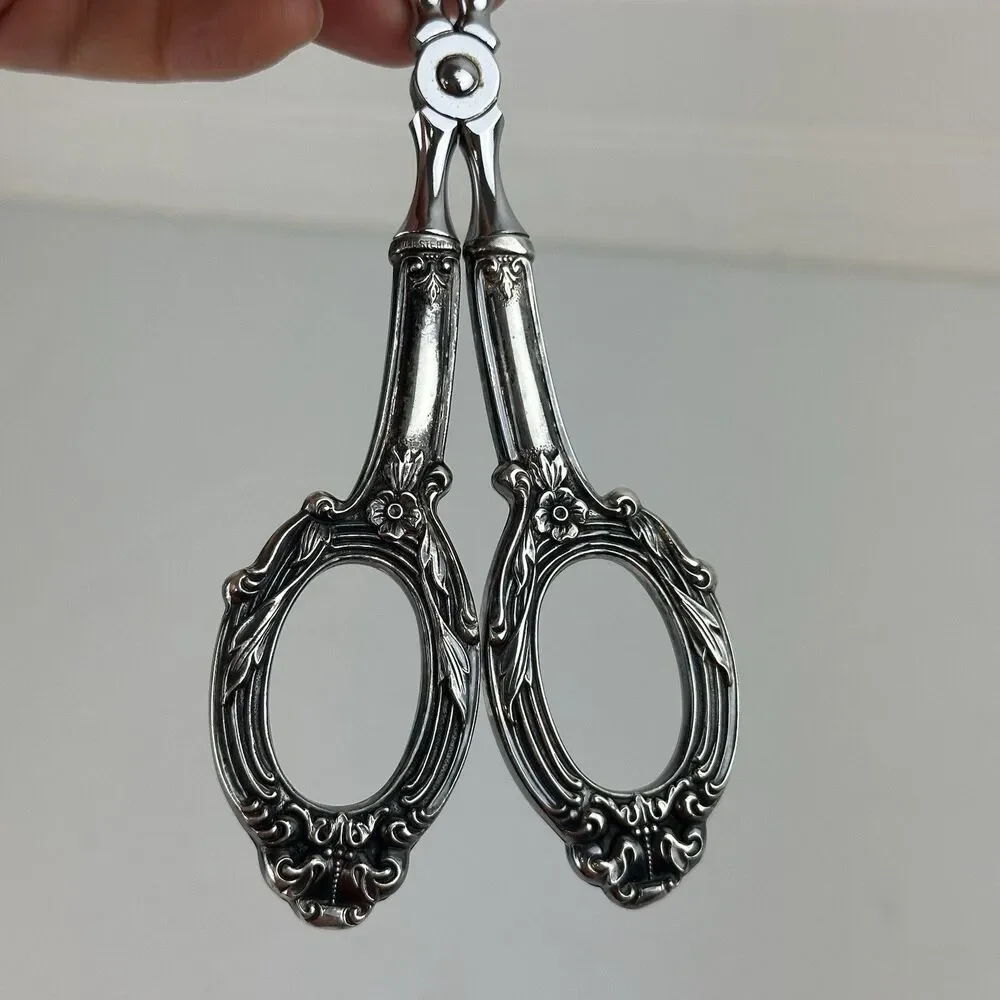 WEB Sterling Handle Ancestry Pattern Germany Stainless Salad Ice Serving Tongs